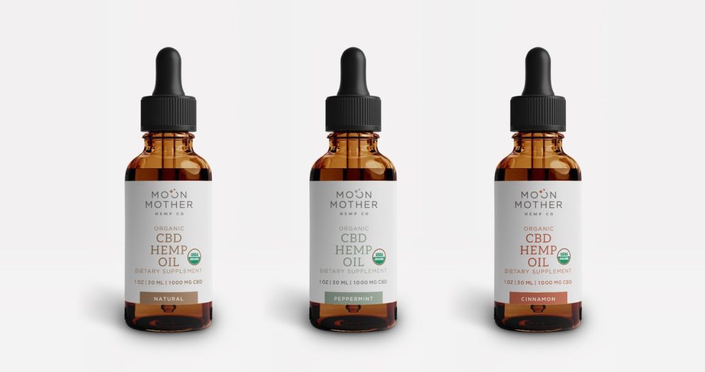 Natural, Peppermint and Cinnamon Organic CBD Hemp Oil tinctures